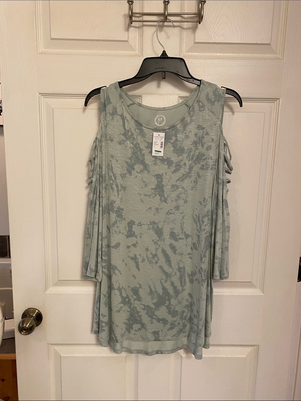 Women's Sage Cold-Shoulder Tie-Detailed Top